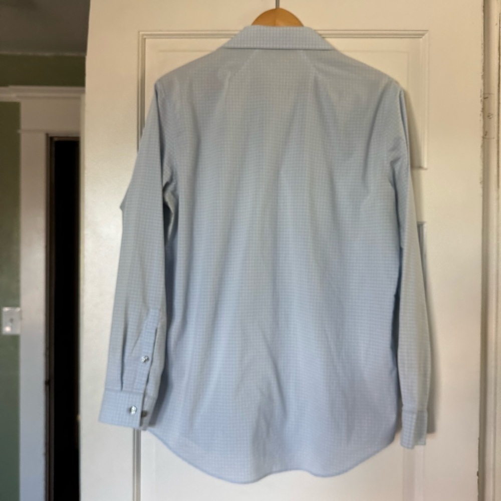 Kenneth Cole Slim Fit Dress Shirt Light Blue Check – 16.5 34/35 - Picture 3 of 6